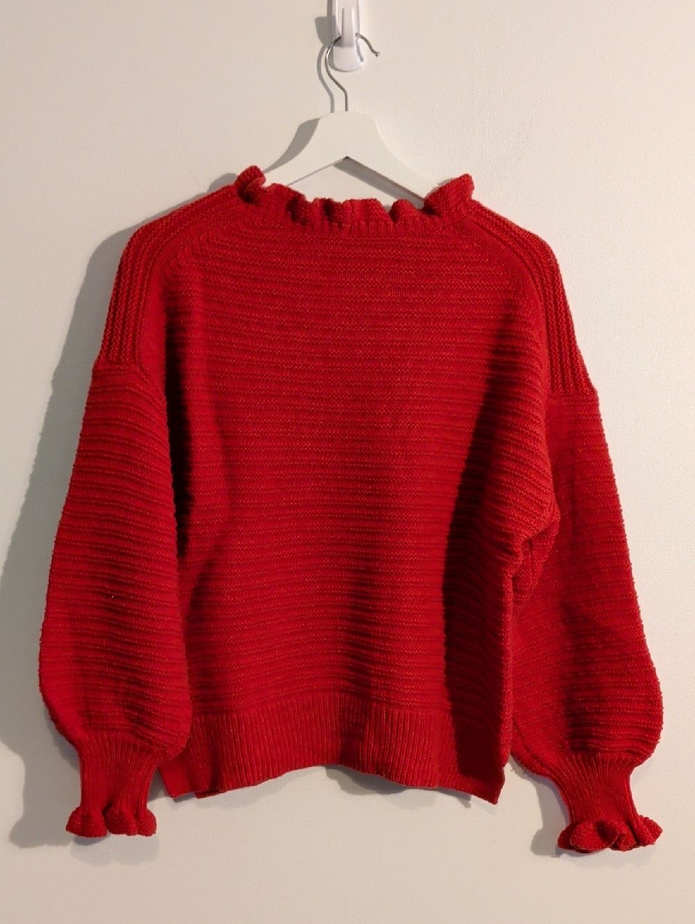 MADEWELL ruffle neck pullover sweater - size large - Picture 9 of 10